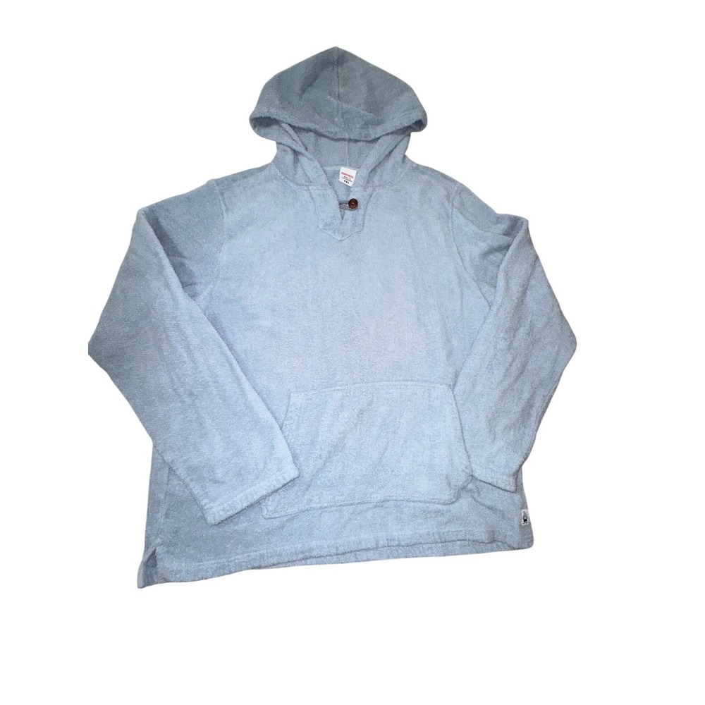 Birdwell Beach Britches Terrycloth Men Size XXL Baja Hoodie Sweater Blue Terry